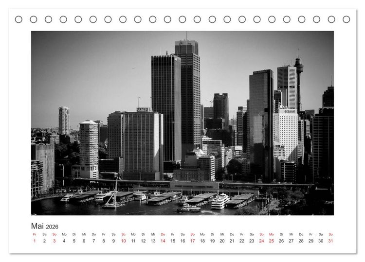 Produktbild: SYDNEY Monochrom (Tischkalender 2026 DIN A5 quer), CALVENDO Monatskalender