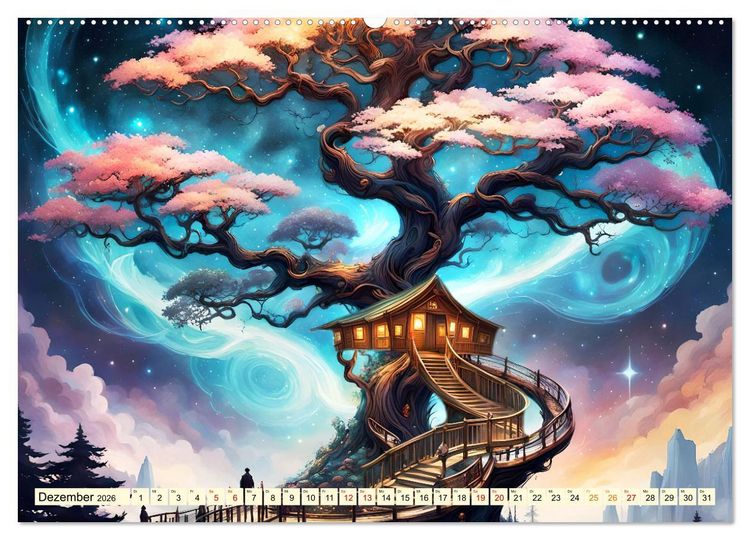 Produktbild: Ein Jahr im Baumhausparadies (hochwertiger Premium Wandkalender 2026 DIN A2 quer), Kunstdruck in Hochglanz
