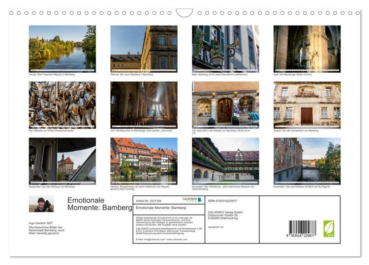 Produktbild: Emotionale Momente: Bamberg (Wandkalender 2026 DIN A3 quer), CALVENDO Monatskalender