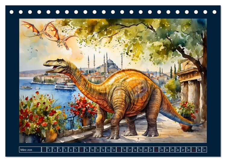 Produktbild: Dinosaurier erobern die Welt zur&uuml;ck (Tischkalender 2026 DIN A5 quer), CALVENDO Monatskalender
