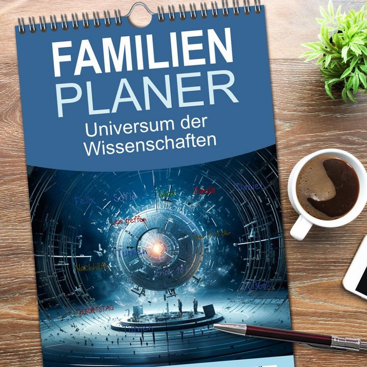 Produktbild: Familienplaner 2026 - Universum der Wissenschaften mit 5 Spalten (Wandkalender, 21 x 45 cm) CALVENDO