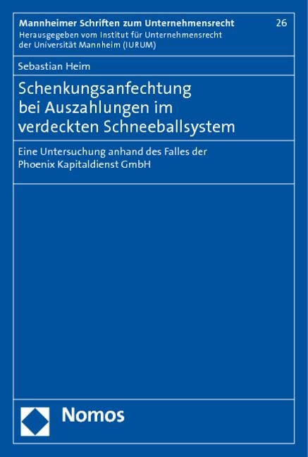 Produktbild: Schenkungsanfechtung bei Auszahlungen im verdeckten Schneeballsystem