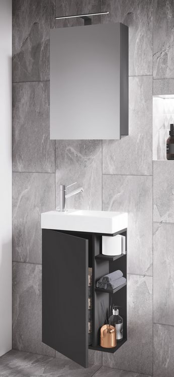 Produktbild: 2-tlg G&auml;ste WC Bad Waschtisch Lumia Spiegelschrank