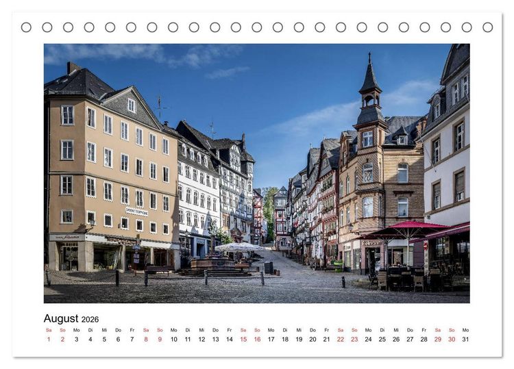 Produktbild: Marburg an der Lahn - ein Jahr in Bildern (Tischkalender 2026 DIN A5 quer), CALVENDO Monatskalender