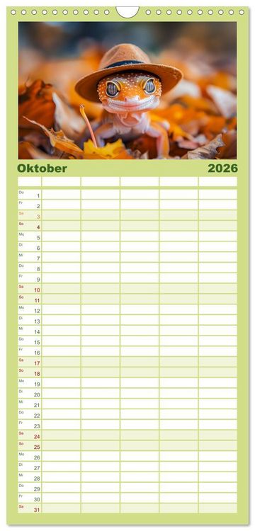 Produktbild: Familienplaner 2026 - Kleine Echsen haben Spass mit 5 Spalten (Wandkalender, 21 x 45 cm) CALVENDO