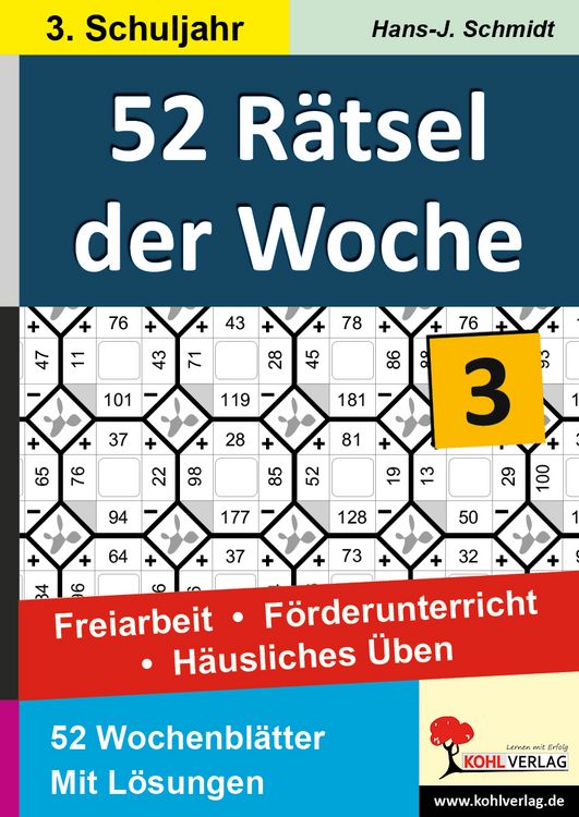 Produktbild: 52 R&auml;tsel der Woche / Klasse 3