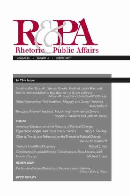 Produktbild: Rhetoric & Public Affairs 20 N