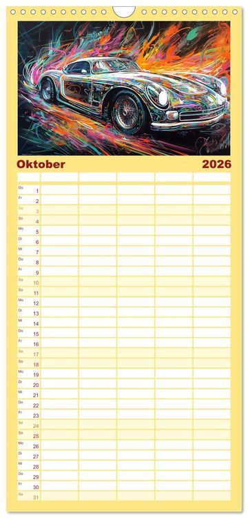 Produktbild: Familienplaner 2026 - Neon Speed mit 5 Spalten (Wandkalender, 21 x 45 cm) CALVENDO