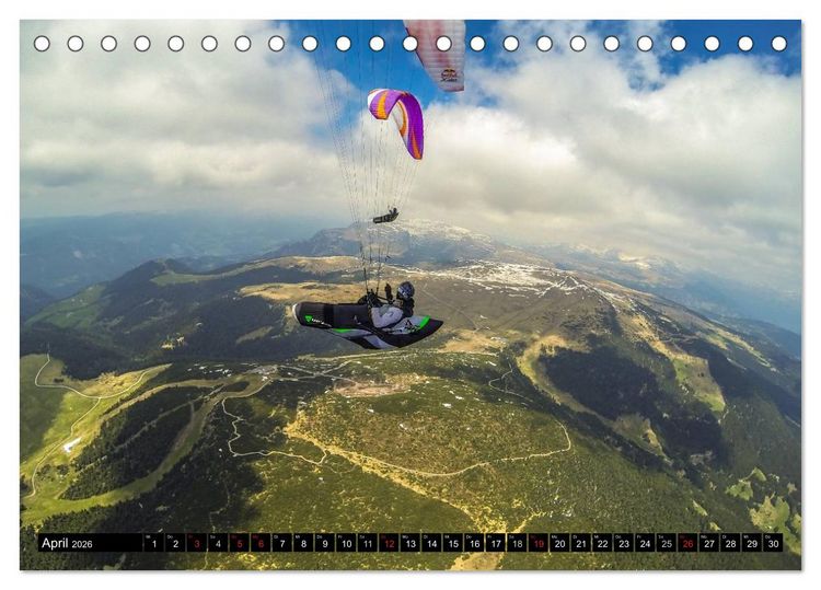 Produktbild: Paragliding - die Faszination des Fliegens (Tischkalender 2026 DIN A5 quer), CALVENDO Monatskalender