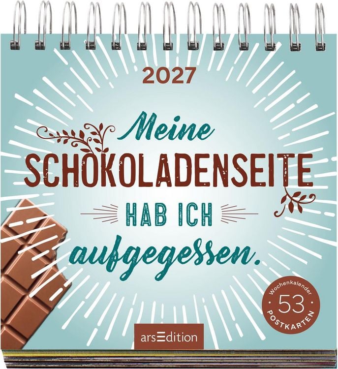Produktbild: Postkartenkalender Meine Schokoladenseite hab ich aufgegessen. 2027