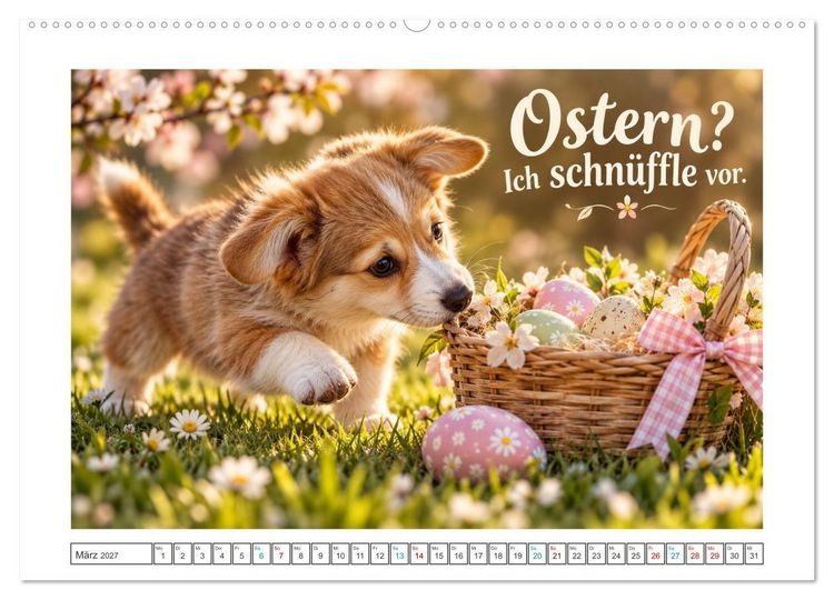 Produktbild: Zum Gl&uuml;ck gibt&rsquo;s Hunde (Wandkalender 2027 DIN A2 quer), CALVENDO Monatskalender