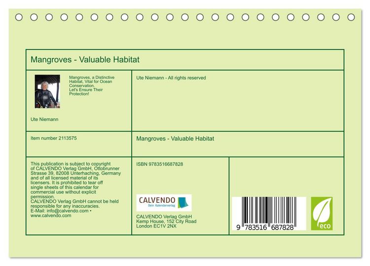 Produktbild: Mangroves - Valuable Habitat (Desk Calendar 2026 DIN A5 landscape), CALVENDO 12 Month DeskCalendar
