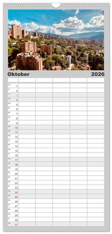 Produktbild: Familienplaner 2026 - Kolumbien - Eine unvergessliche Reise durch das bunte Land. mit 5 Spalten (Wandkalender, 21 x 45 cm) CALVENDO