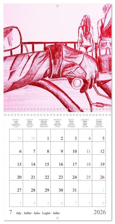 Produktbild: The passion of motorcycling - sketches of freedom (Wall Calendar 2026 12 &times; 12 Inch) CALVENDO 12 Month Wall Calendar