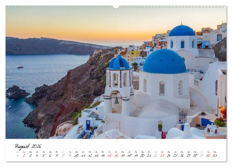 Produktbild: Santorini - Fotogene Sch&ouml;nheit (hochwertiger Premium Wandkalender 2026 DIN A2 quer), Kunstdruck in Hochglanz