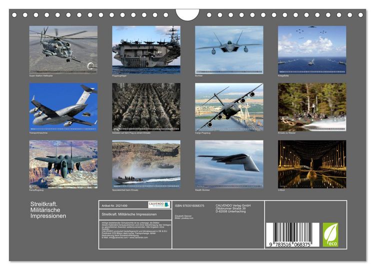 Produktbild: Streitkraft. Milit&auml;rische Impressionen (Wandkalender 2026 DIN A4 quer), CALVENDO Monatskalender