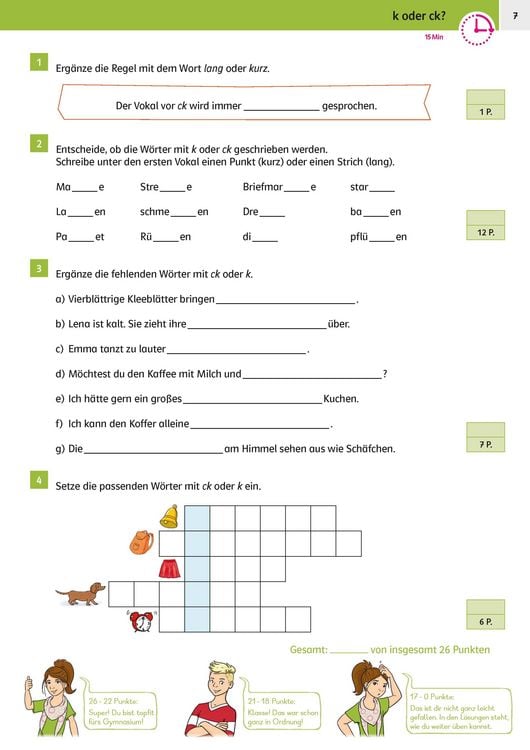 Produktbild: Klett Sicher ins Gymnasium 15-Minuten-Kurztests Deutsch 4. Klasse