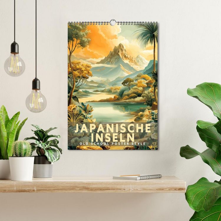 Produktbild: Japanische Inseln - Old School Poster Style (Wandkalender 2027 DIN A3 hoch), CALVENDO Monatskalender