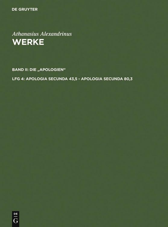 Produktbild: Apologia secunda 43,5 - Apologia secunda 80,3