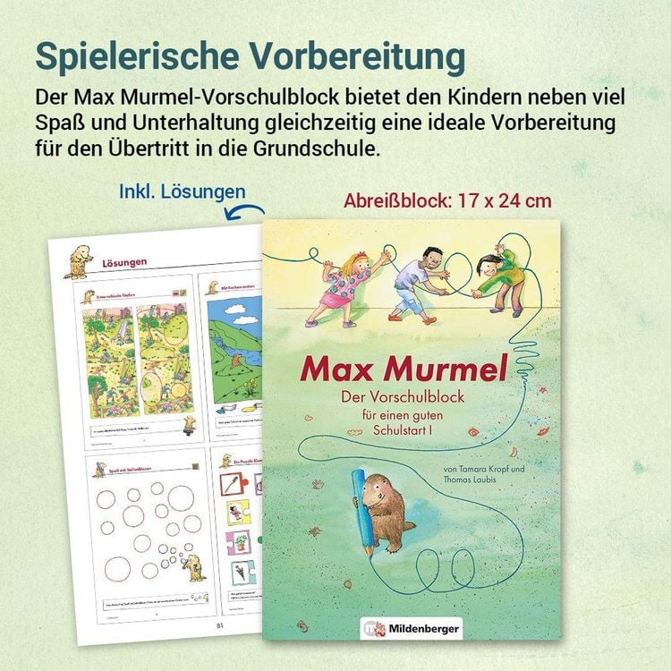 Produktbild: Max Murmel: Der Vorschulblock f&uuml;r einen guten Schulstart I