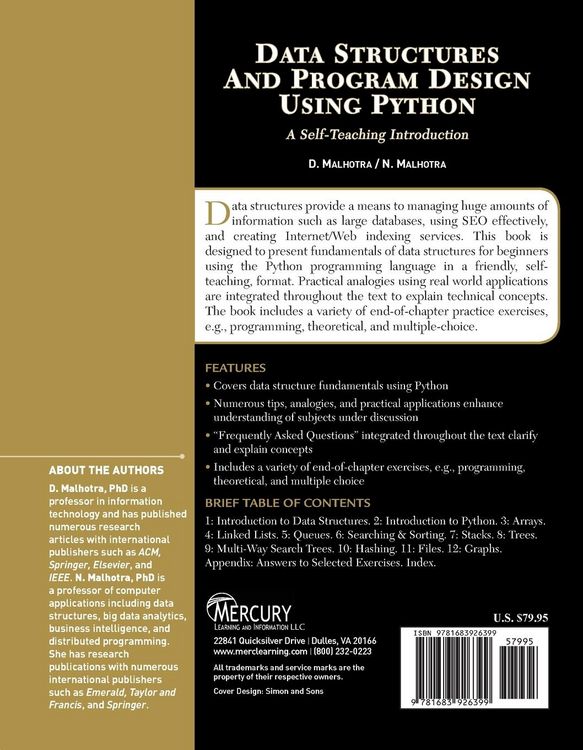 Produktbild: Data Structures and Program Design Using Python