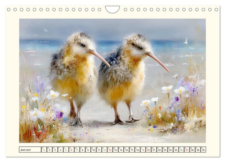 Produktbild: Entz&uuml;ckende Kiwis. Neuseelands kleiner Laufvogel am Meer (Wandkalender 2027 DIN A4 quer), CALVENDO Monatskalender