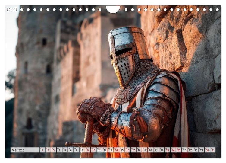 Produktbild: Ritter - Legenden aus Stahl und Ehre (Wandkalender 2026 DIN A4 quer), CALVENDO Monatskalender