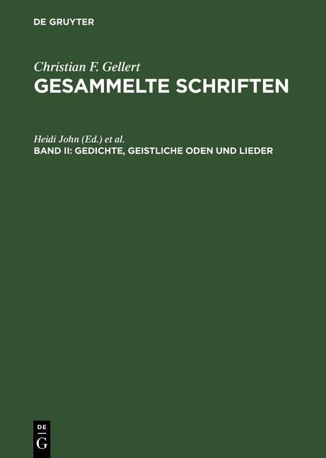 Produktbild: Gedichte, Geistliche Oden und Lieder