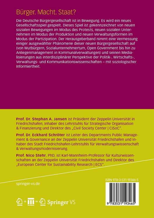 Produktbild: B&uuml;rger. Macht. Staat?