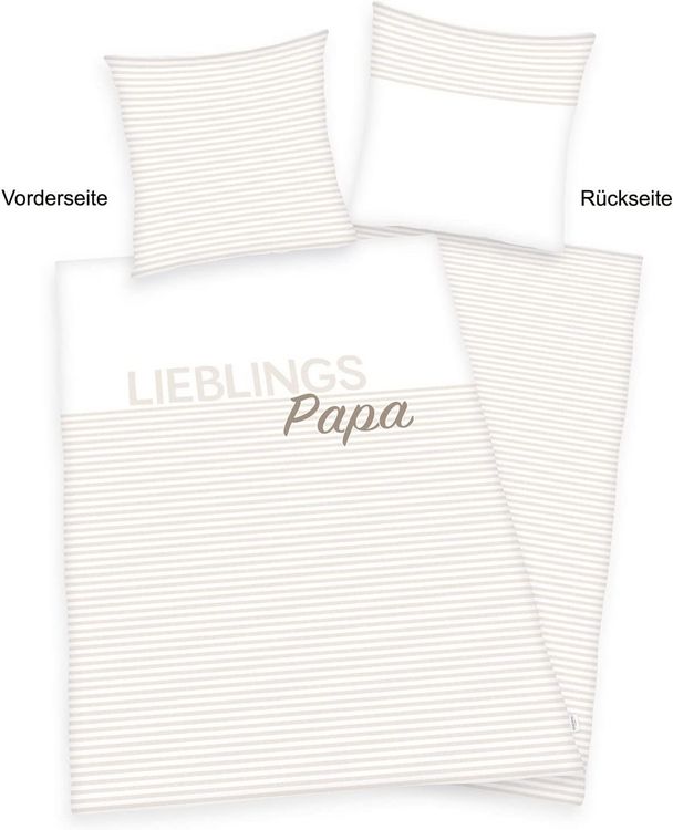 Produktbild: Herding 4459281050 - Lieblings-Papa Bettw&auml;sche-Set, Baumwolle, 80x80/135x200 cm