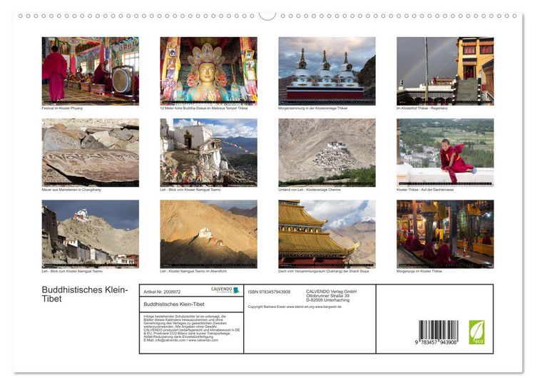 Produktbild: Buddhistisches Klein-Tibet (hochwertiger Premium Wandkalender 2026 DIN A2 quer), Kunstdruck in Hochglanz