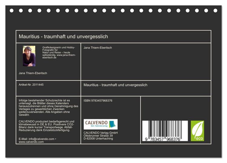 Produktbild: Mauritius - traumhaft und unvergesslich (Tischkalender 2026 DIN A5 quer), CALVENDO Monatskalender