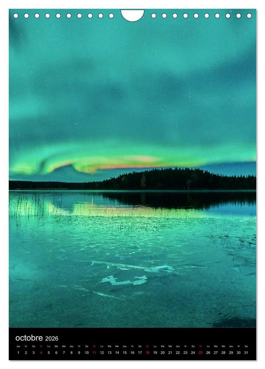 Produktbild: Aurora Borealis en Scandinavie (Calendrier mural 2026 DIN A4 horizontal), CALVENDO calendrier mensuel