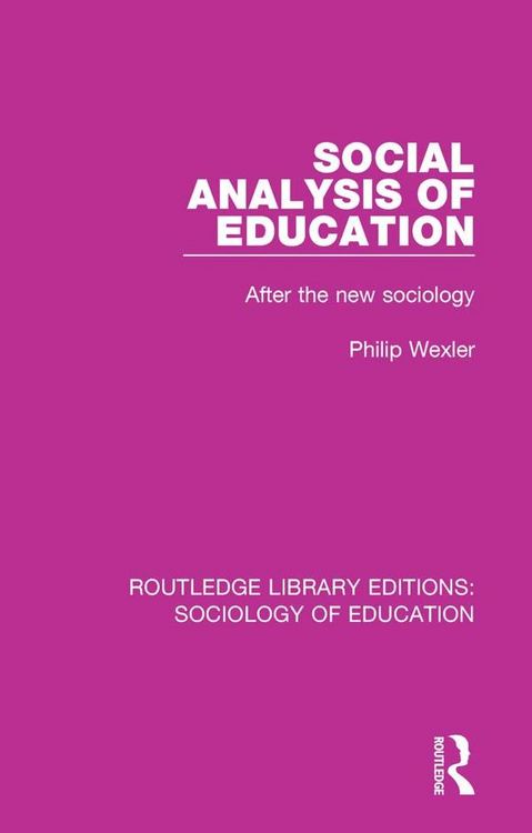 Produktbild: Social Analysis of Education