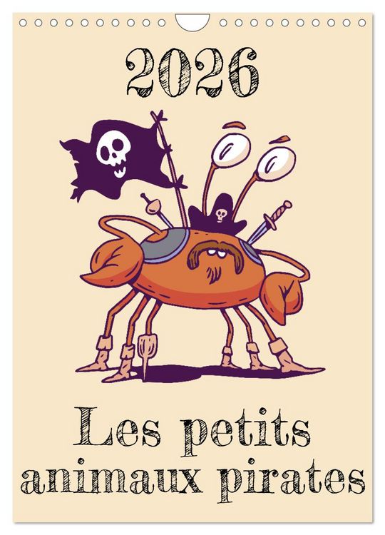 Produktbild: Les petits animaux pirates (Calendrier mural 2026 DIN A4 horizontal), CALVENDO calendrier mensuel