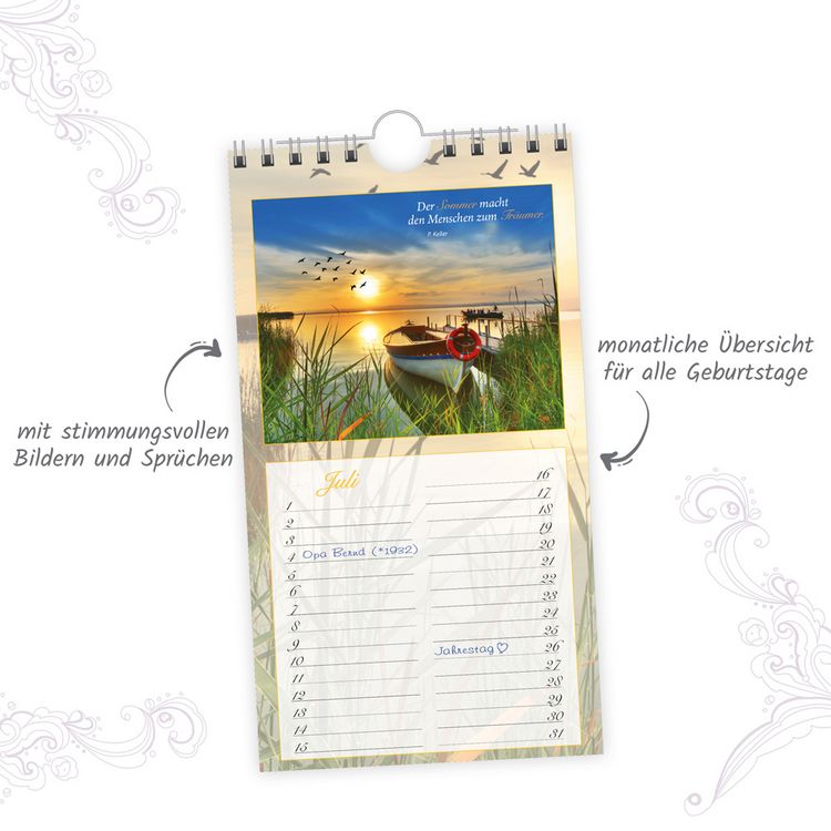 Produktbild: Geburtstagskalender "Idylle"