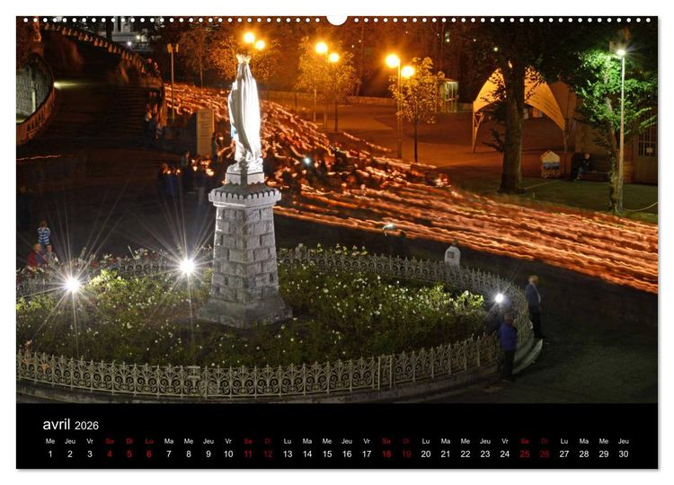 Produktbild: Un jour Lourdes (Calendrier mural 2026 DIN A2 vertical) calendrier de bureau
