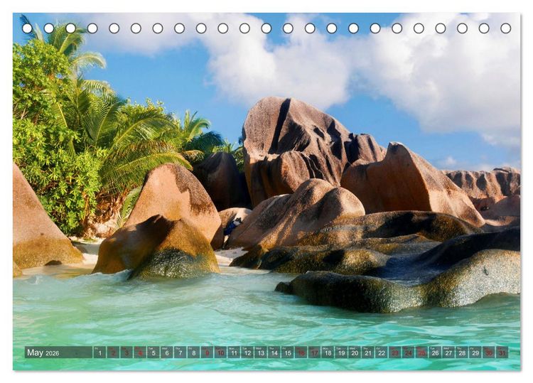 Produktbild: Seychelles, Holidays on Exotic Islands (Desk Calendar 2026 DIN A5 landscape), CALVENDO 12 Month DeskCalendar