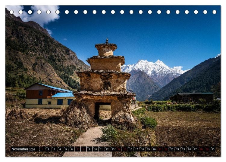 Produktbild: Nepal Tsum Valley - Tal des Gl&uuml;cks (Tischkalender 2026 DIN A5 quer), CALVENDO Monatskalender