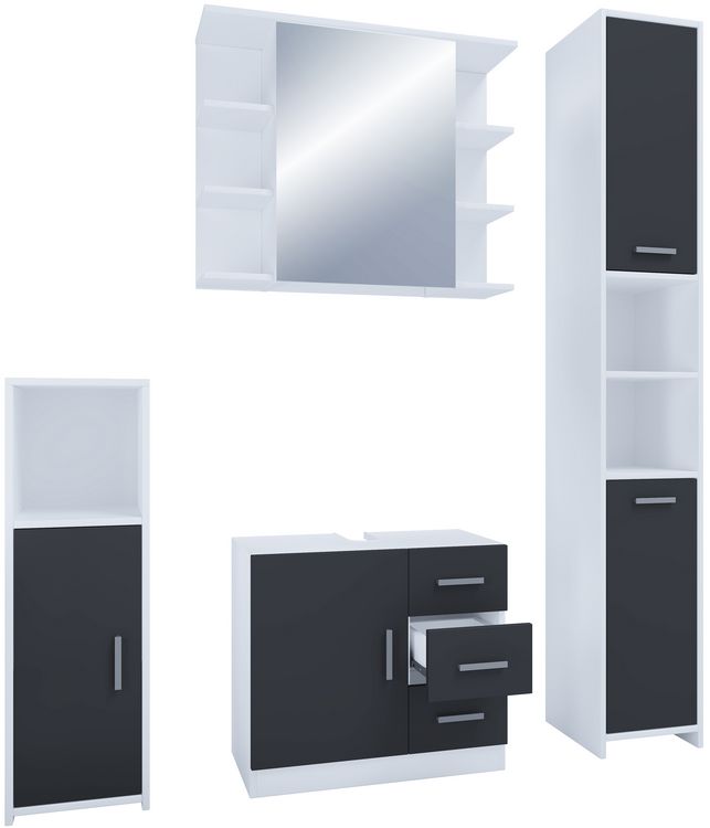 Produktbild: 4-tlg. Komplettset Badm&ouml;bel Set Zalo ll
