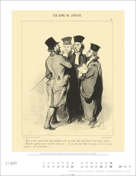 Produktbild: Honor&eacute; Daumier: Die Juristen Kalender 2027