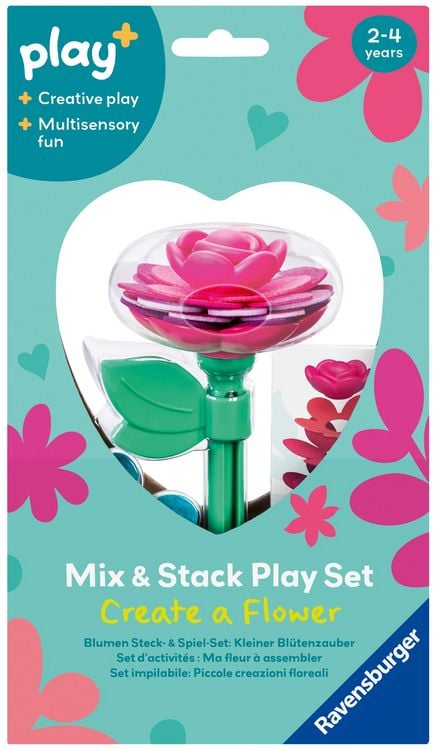 Produktbild: Play+ Blumen Steck- und Spiel-Set: Kleiner Bl&uuml;tenzauber pink - ab 2 Jahre