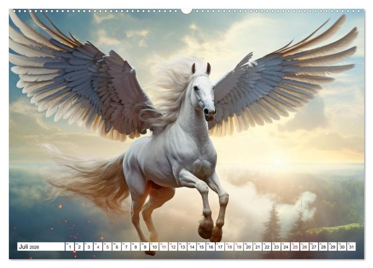 Produktbild: Mystische Kreaturen - Ein Jahr voller Magie und Fantasie (hochwertiger Premium Wandkalender 2026 DIN A2 quer), Kunstdruck in Hochglanz