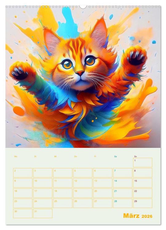 Produktbild: Tiere im Farbenrausch (hochwertiger Premium Wandkalender 2026 DIN A2 hoch), Kunstdruck in Hochglanz