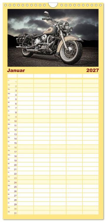 Produktbild: Familienplaner 2027 - Motorrad-Tr&auml;ume &ndash; Chopper und Custombikes mit 5 Spalten (Wandkalender, 21 x 45 cm) CALVENDO