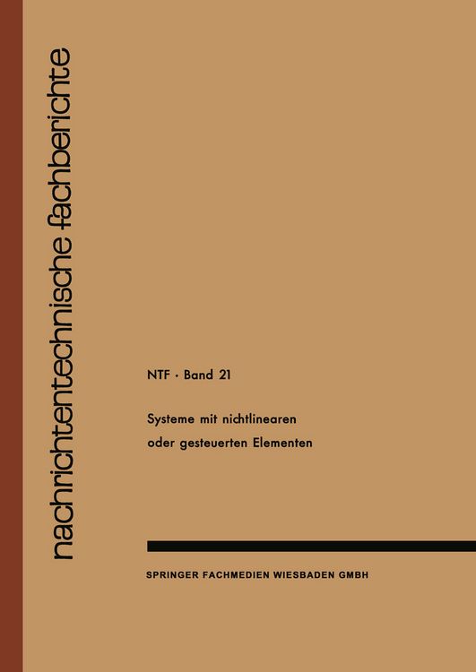Produktbild: Systeme mit Nichtlinearen oder Gesteuerten Elementen / Systems with Non-Linear or Controllable Elements