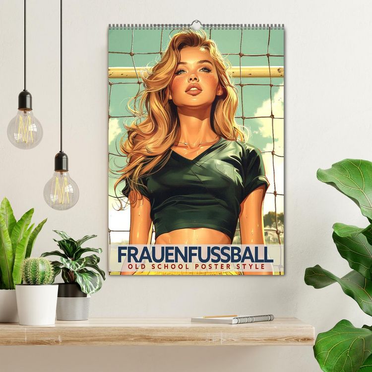Produktbild: Frauenfu&szlig;ball - Old School Poster Style (Wandkalender 2026 DIN A2 hoch), CALVENDO Monatskalender