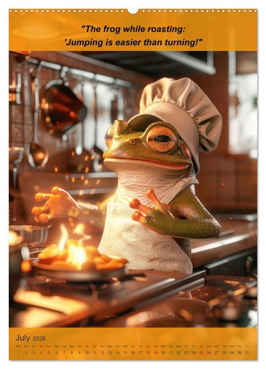 Produktbild: Cooking with animal humor (Wall Calendar 2026 DIN A2 portrait), CALVENDO 12 Month Wall Calendar