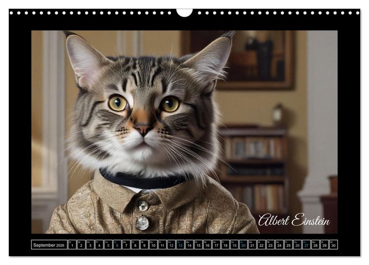 Produktbild: Katzen der Ber&uuml;hmtheiten - Ein Jahr voller ikonischer Schnurrhaare (Wandkalender 2026 DIN A3 quer), CALVENDO Monatskalender