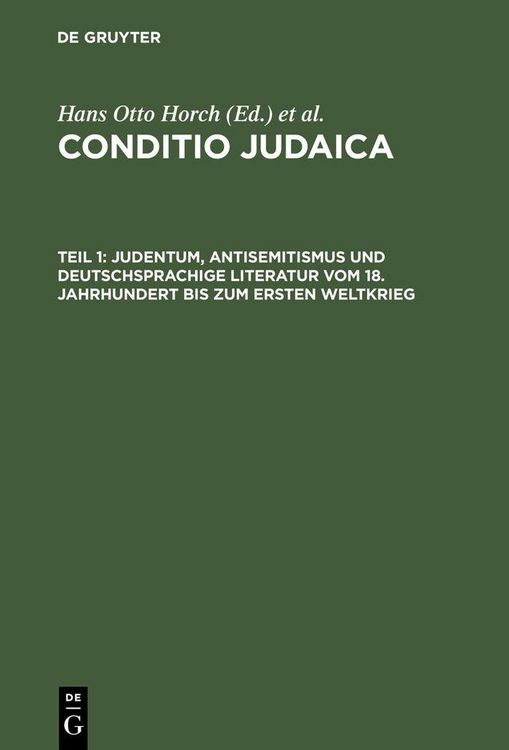 Produktbild: Judentum, Antisemitismus und deutschsprachige Literatur vom 18. Jahrhundert bis zum Ersten Weltkrieg